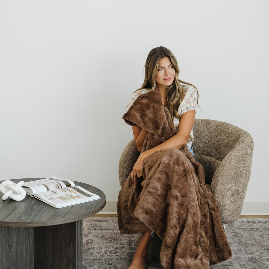 PATTERNED FAUX FUR XL THROW BLANKETS