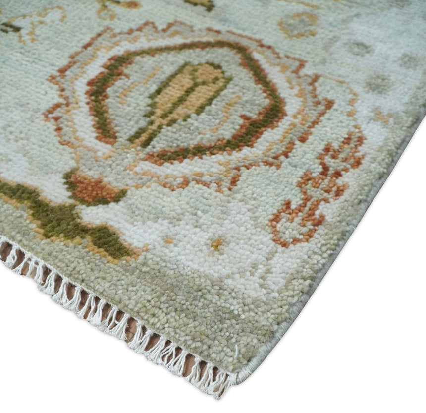 Hand Knotted Antique Peach and Beige Traditional Oushak Custom Made Wool Area Rug