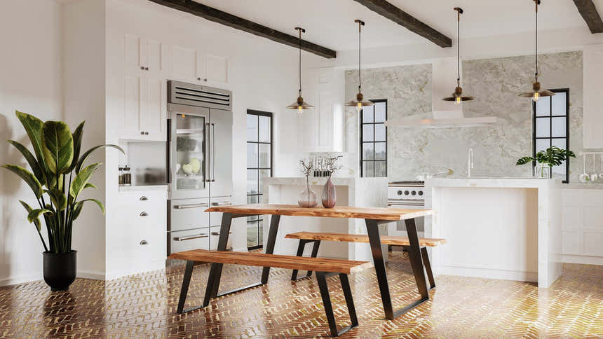 Solid wood live edge dining table