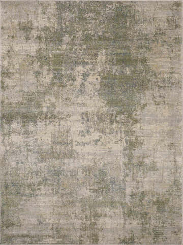 Close-up of the Zazie Thick Luxe Rug. Beige, gray, olive, and teal hues create a contemporary, abstract pattern and soft texture. Design-Rectangle