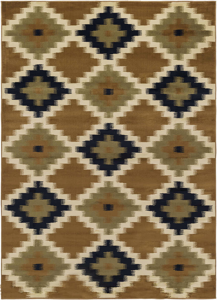 Machine Woven Mountain Home MTH-1018 Area Rug with beige, black, and olive diamond pattern. Contemporary style. Design-Rectangle