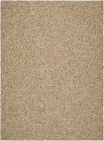 Close-up of the Bandit Brown Area Rug. Camel, prairie dust, and tan hues with a subtle diamond pattern. Machine woven texture. Design-Rectangle-537