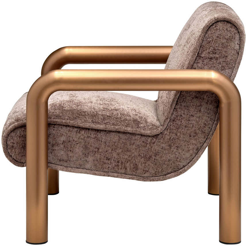 Brezolles Metallic - Brass Accent Chair - Clearance