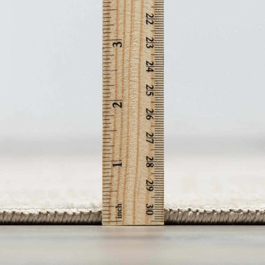 Close-up of the Galey Alix Collins Avenue rug pile height, showing beige, ivory, and light gray tones with a vintage medallion pattern. Pile
