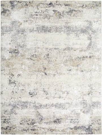 Close-up of the Behzad Ivory Area Rug. Features a Southwestern design with charcoal, cream, gray, and tan colors. Design-Rectangle-710102