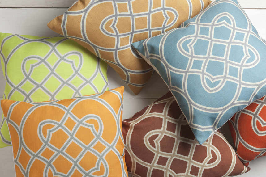 Bradfield Aqua Geometric Throw Pillow - Clearance