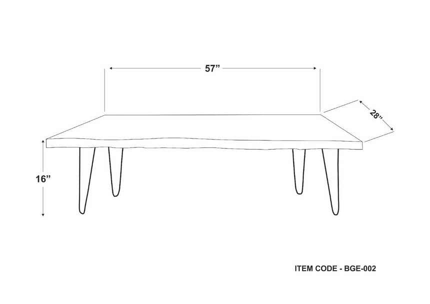 Chulakivka Acacia Wood Industrial Coffee Table - Clearance