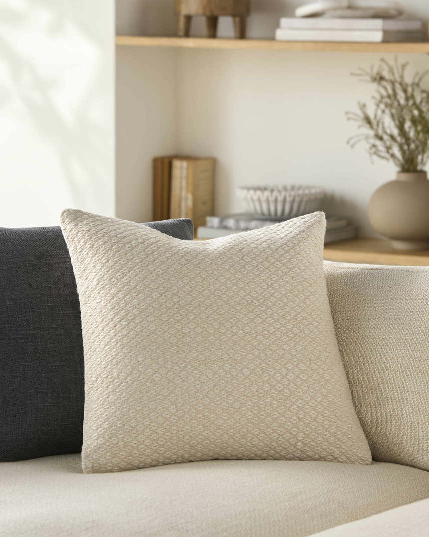 Coaling Ivory Square Throw Pillow
