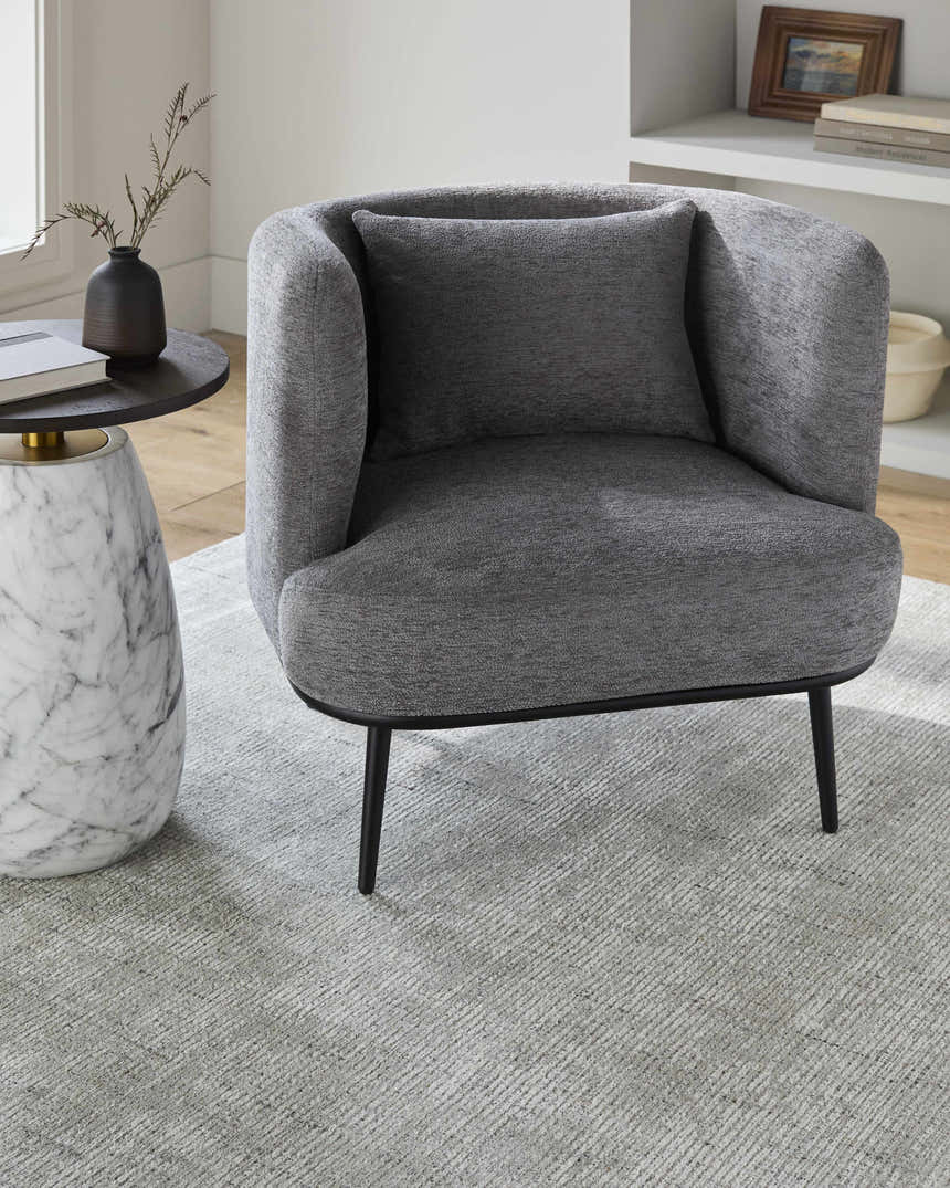 Courtisols Modern Curved Gray Accent Chair - Clearance