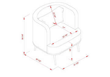 Courtisols Modern Curved Gray Accent Chair - Clearance