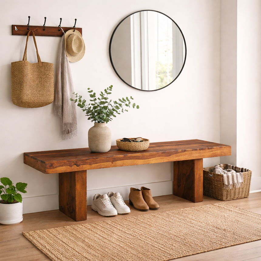 Timbergirl Solid Sheesham Wood Bench