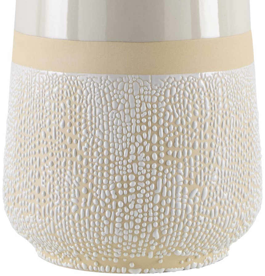 Light Gray Bohemian Table Lamp with global details for bedside or console tables