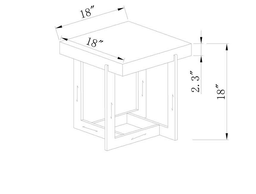 Dossenheim Modern Gold Square End Table - Clearance