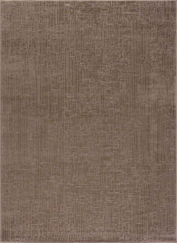 Close-up of the Leanna Light Brown Washable Area Rug, featuring a subtle geometric pattern and soft, textured weave. Design-Rectangle