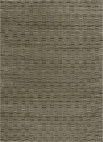 Close-up of the Kazuma Green Washable Area Rug, featuring a subtle geometric pattern and soft gray-green hues. Design-Rectangle