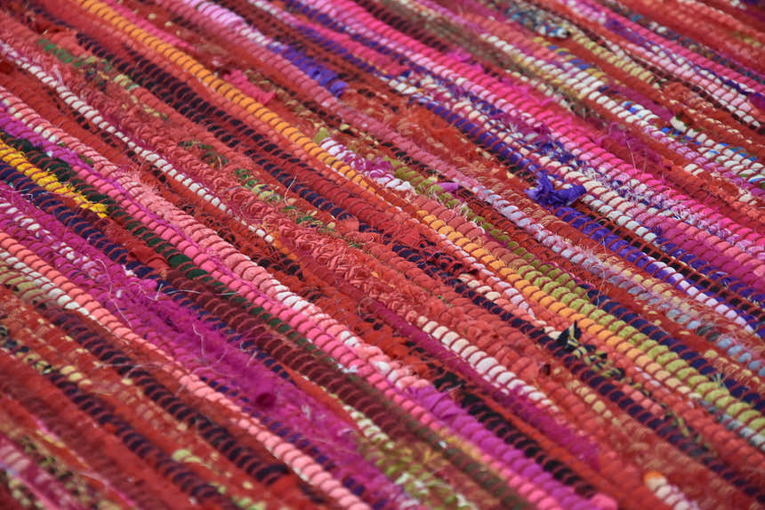 Timbergirl Red with Braided Border Handmade Rug