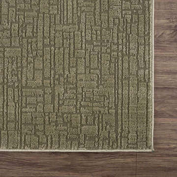 Leanna Green Washable Area Rug