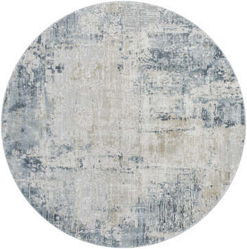Round Devonport rug in dusty sage, light gray, and navy. Contemporary abstract design. Luxe texture. Design-Round-67