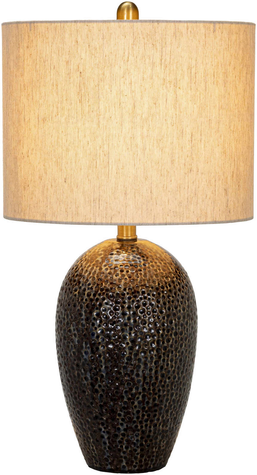 Emet Ribbed Glass Brass Table Lamp - Clearance
