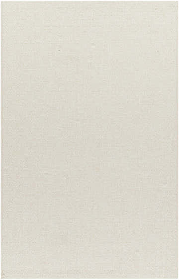Close-up of the Ozzie Textured Ivory Area Rug showing its woven texture and subtle ivory color. Design-Rectangle-517