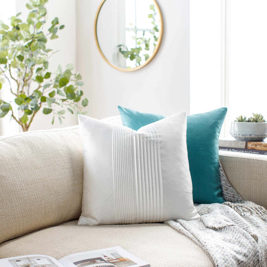 Georgetown White Square Throw Pillow - Clearance
