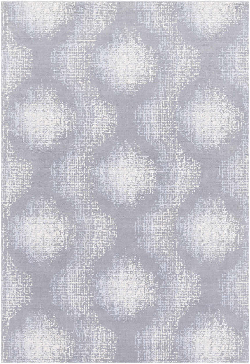 Close-up of Simpatico Candice Olson x LIVABLISS SPO-1008 Area Rug. Cream and gray abstract pattern, machine woven wool. Design-Rectangle-576