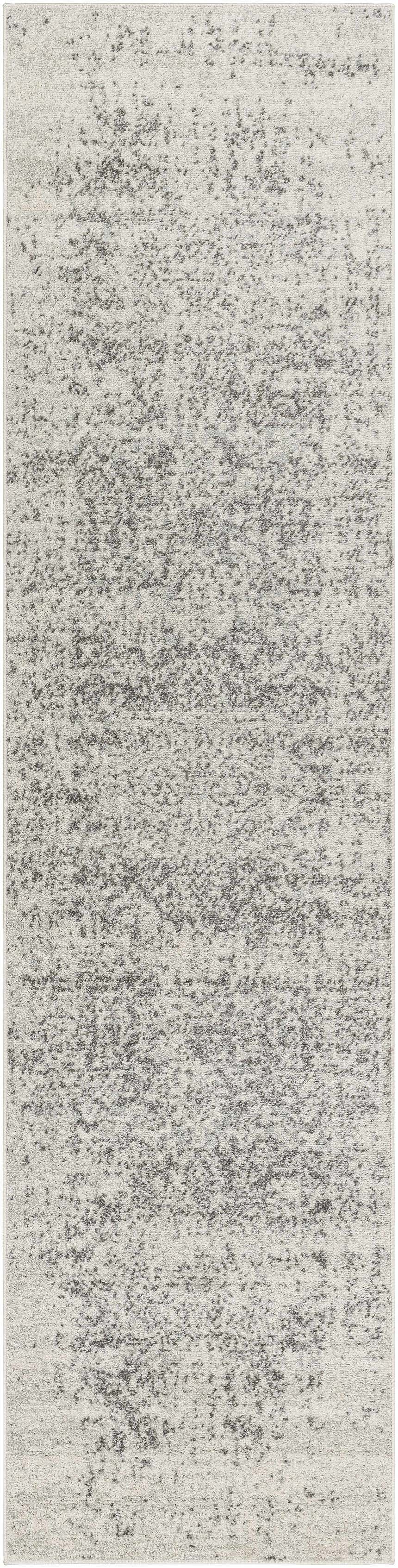 Close-up of the Livabliss Harput HAP-1024 area rug. Charcoal and gray abstract pattern on an off-white background. Design-Runner-2710