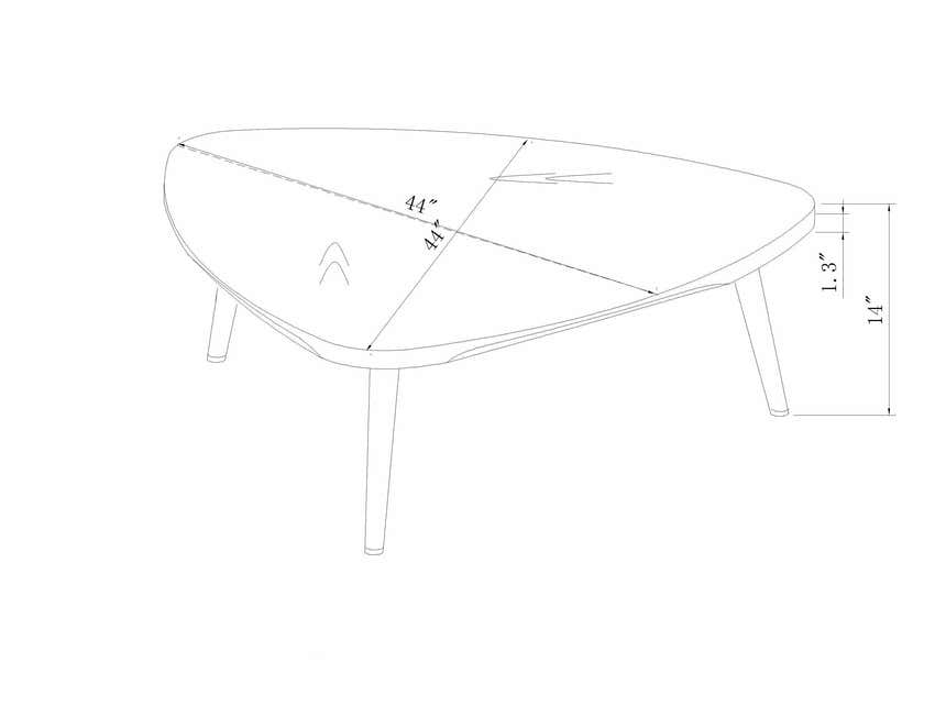 Heemskerk MDF Triangular Coffee Table - Clearance