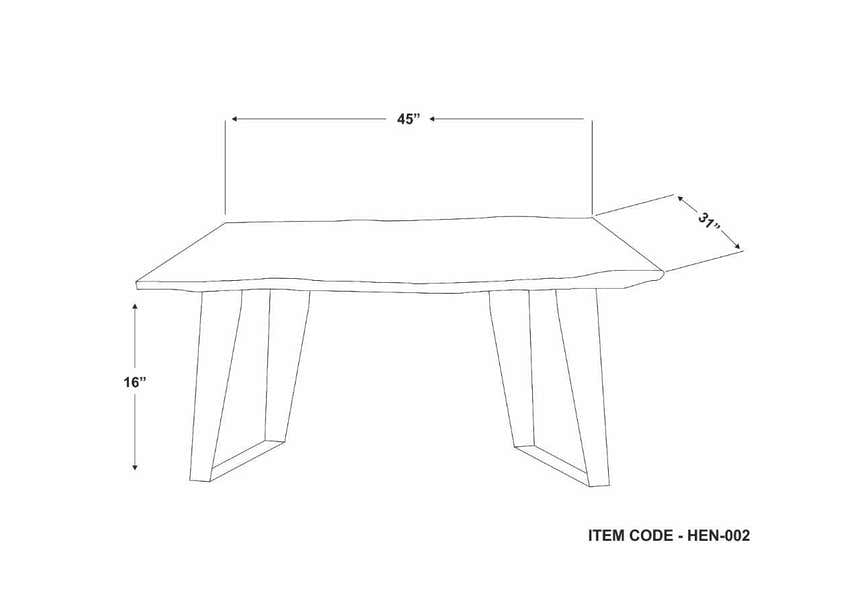 Hallenberg Rustic Wood Metal Legs Coffee Table - Clearance