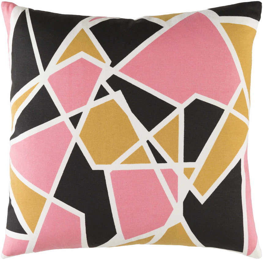 Kilmaurs Pink&Black Geometric Burst Throw Pillow - Clearance