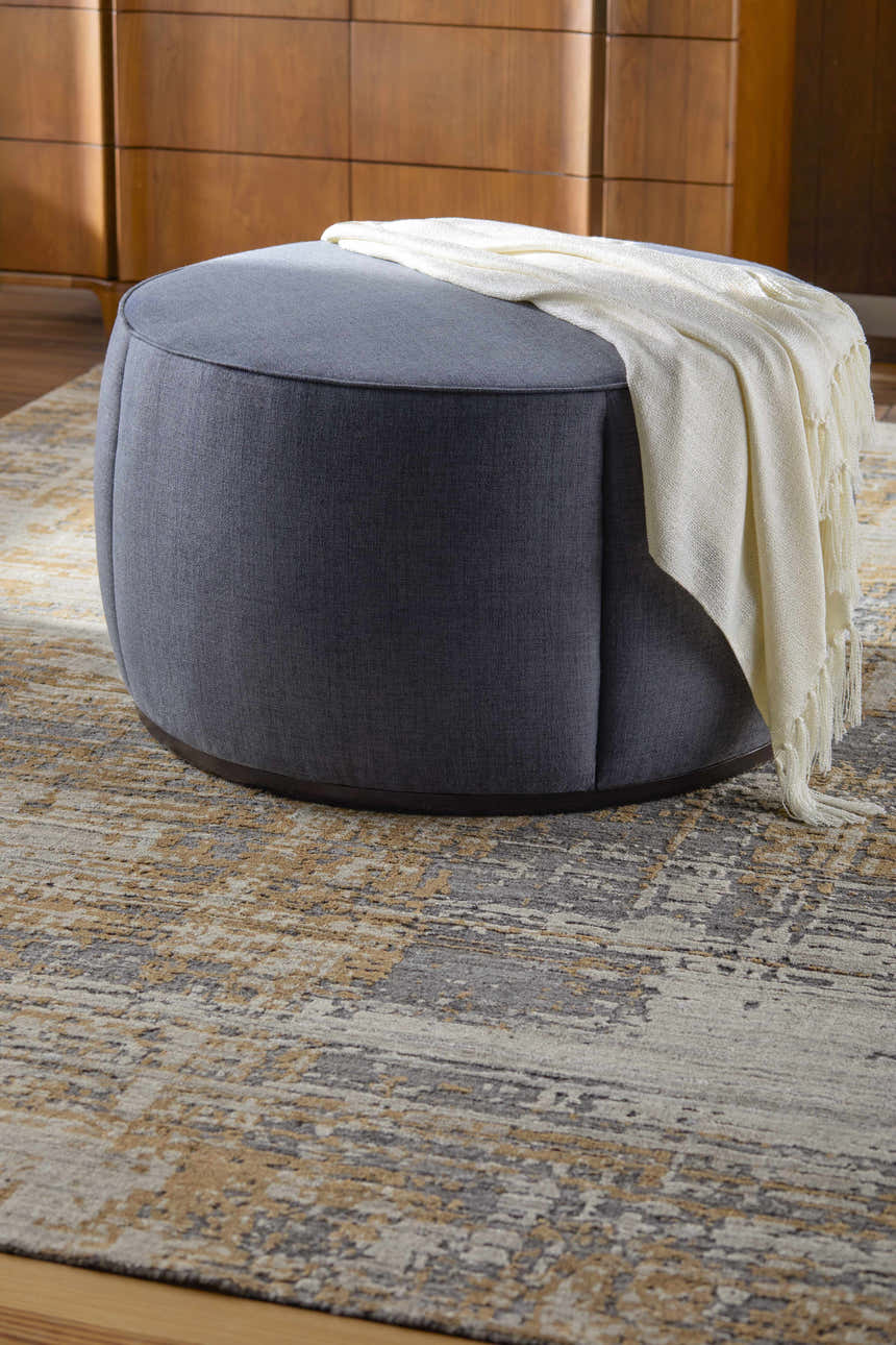 Kishanpur Gray Ottoman - Clearance
