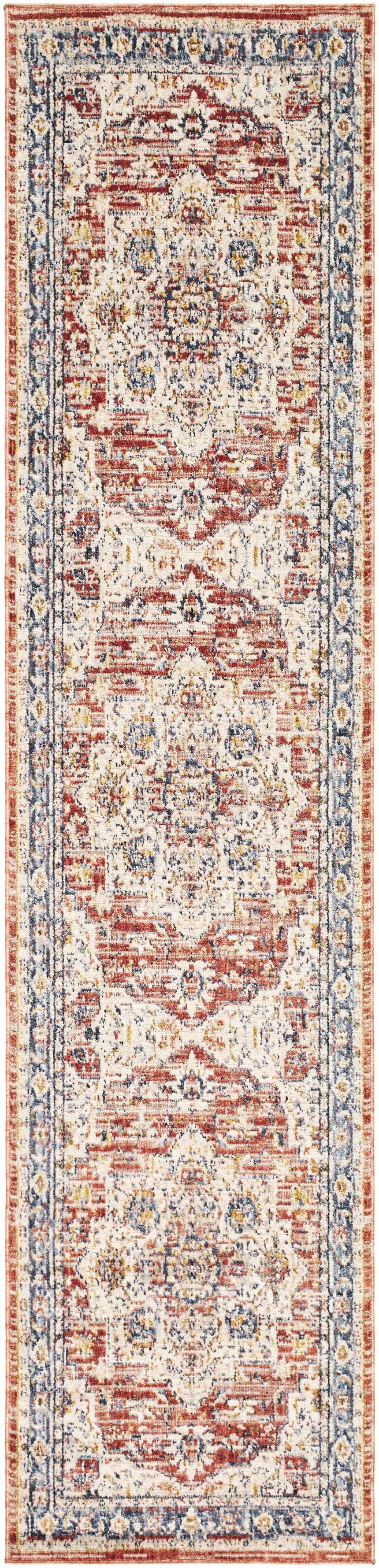 Detailed Kuro Traditional Style Rug in beachhouse, garnet, and beige. Farmhouse design. Design-Runner-239