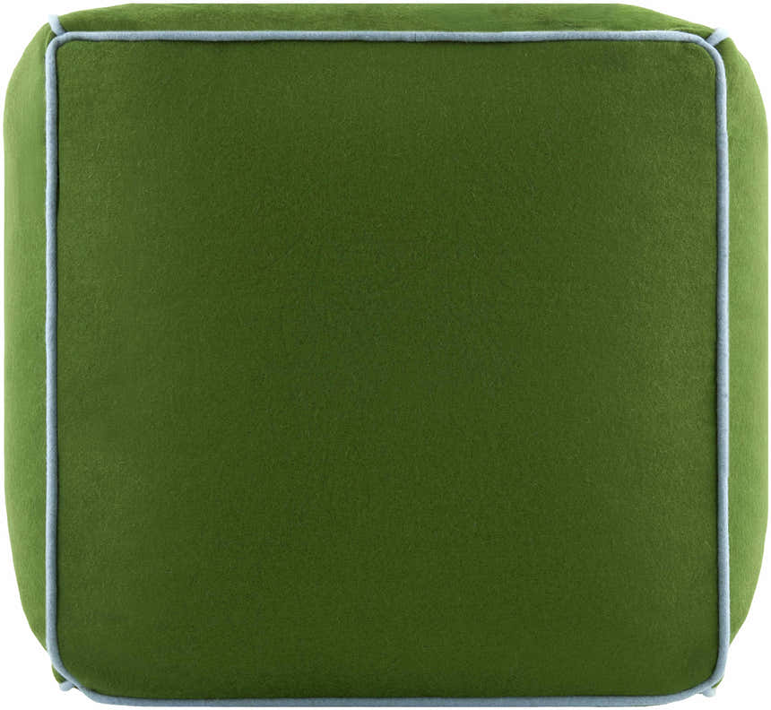 Dudo Green Wool Pouf Ottoman