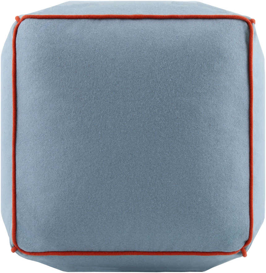 Bevuo Blue Wool Pouf Ottoman