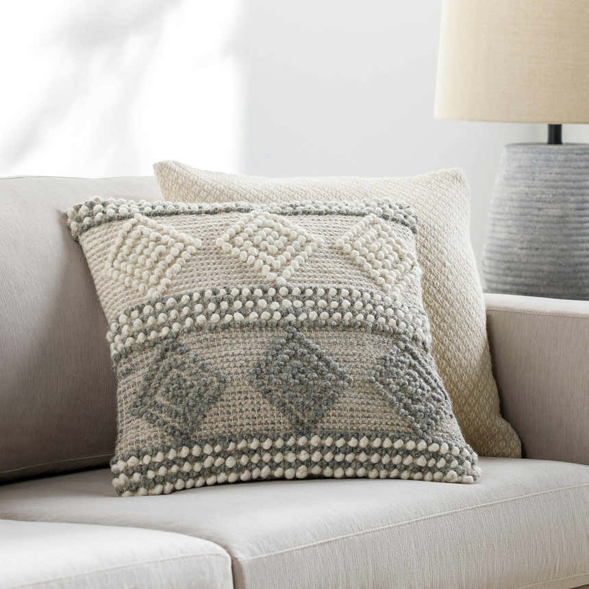 Pontyclun Textured Geometric Boho Throw Pillow - Clearance