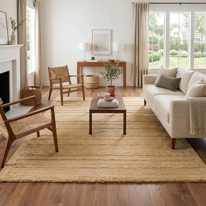 Made to Order Custom Size Darrah Beige Transitional Area Rug