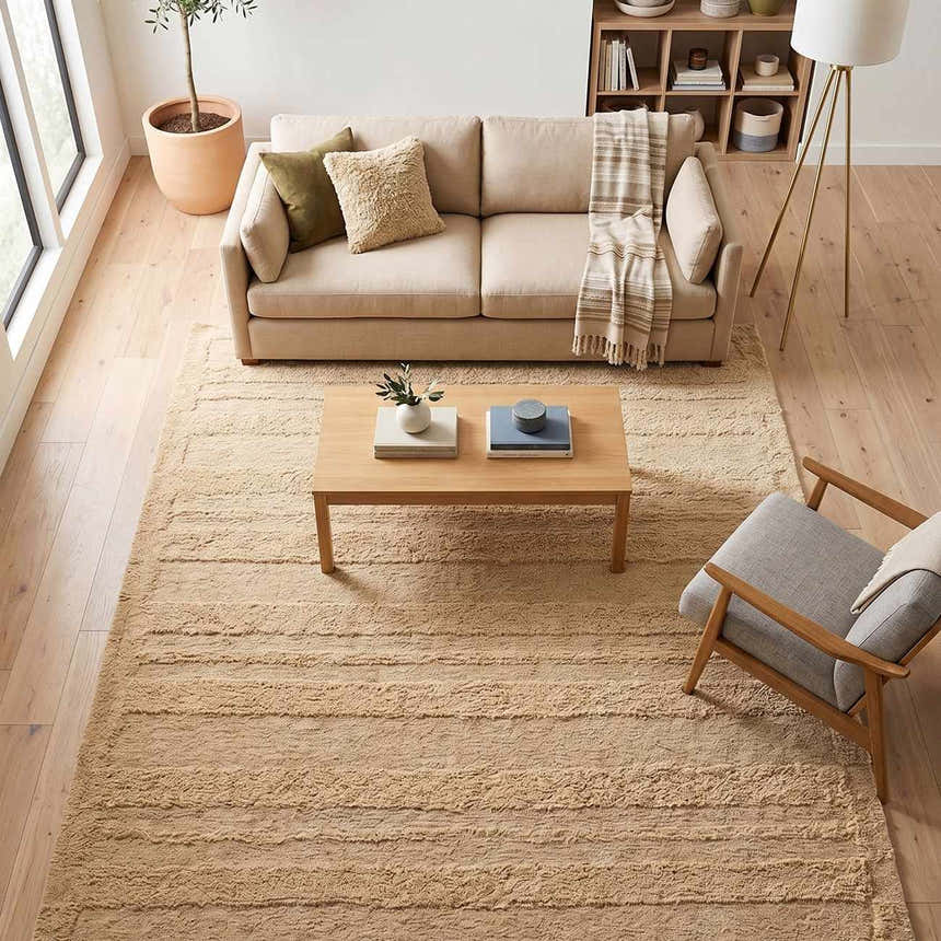 Made to Order Custom Size Darrah Beige Transitional Area Rug