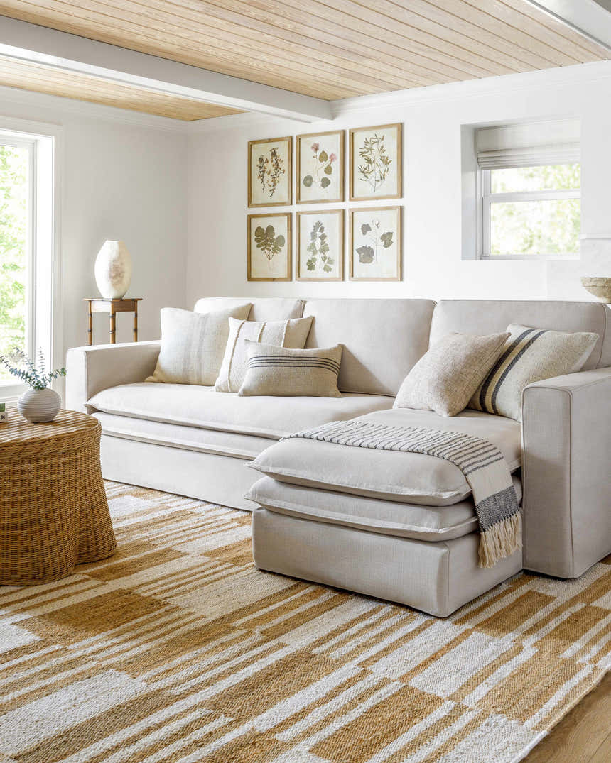 Sachsenkam Upholstery Beige Linen Sofa - Clearance