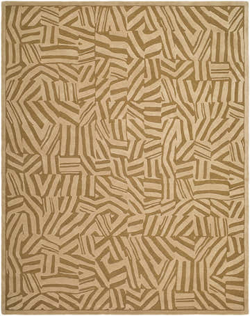 Close-up of the Avian Tan Area Rug, a hand-tufted wool rug with a contemporary geometric pattern in shades of tan. Design-Rectangle-810