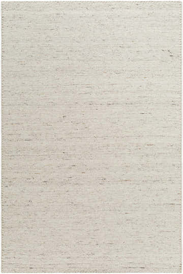 Close-up of the Ayumu Sandstone Area Rug. Hand woven wool rug in ivory, sandstone, and taupe with subtle texture. Design-Rectangle