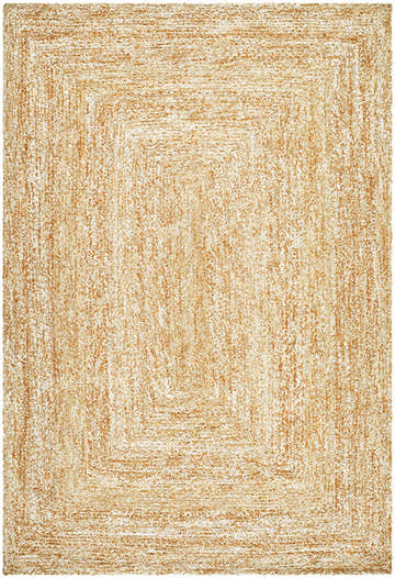 Close-up of the hand woven Kenyi Camel Area Rug, featuring a subtle geometric pattern and neutral camel and white tones. Design-Rectangle-576