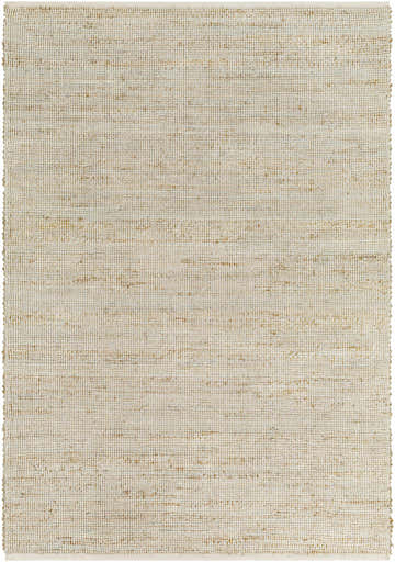 Close-up of the Byrne Beige & Green Jute Rug, showing the woven texture and natural fiber variations. Design-Rectangle-576