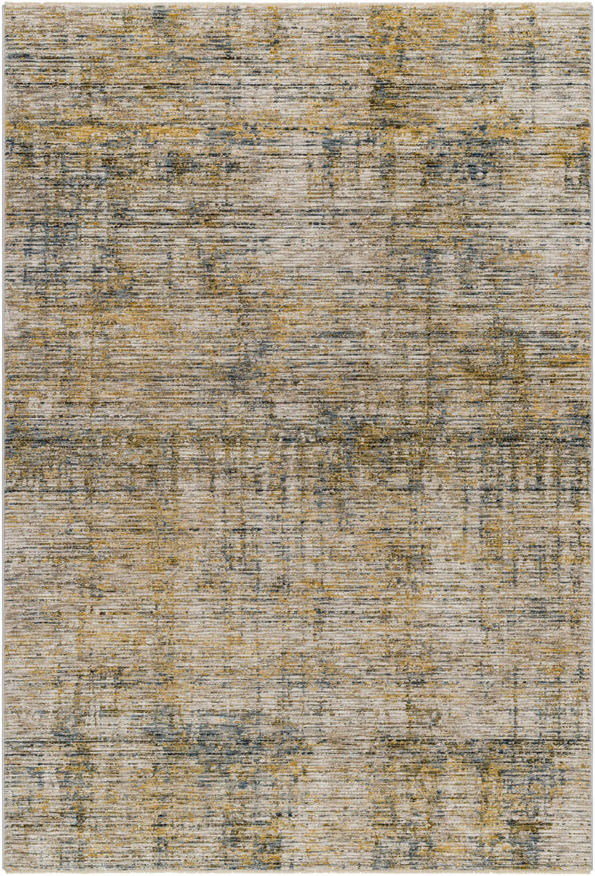 Close-up of the Osma Rich Textured Traditional Rug. Features bone, driftwood, multi brown, taupe, and walnut colors. Design-Rectangle-575