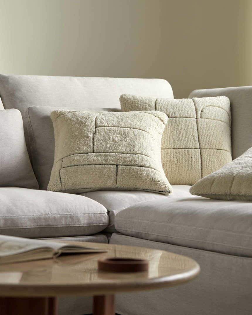 Marly Cream Wool Throw Pillow - Clearance