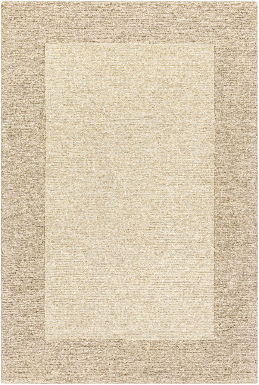 Close-up of the Amadi Area Rug; a hand-tufted, 100% wool rug in pearl and tan with a contemporary style. Design-Rectangle-576