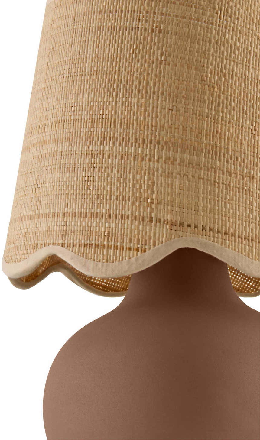 Tazou Dark Red Ceramic Table Lamp