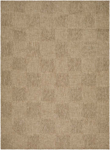 Close-up of the Veras Beige Area Rug. Neutral tan rug with a subtle, contemporary woven texture and geometric pattern. Design-Rectangle-537