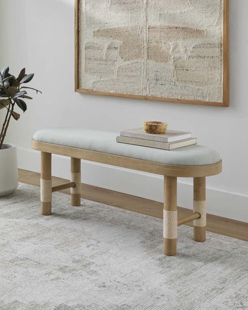 Becki Owens x Livabliss Esmarca Bench with Striped Upholstery