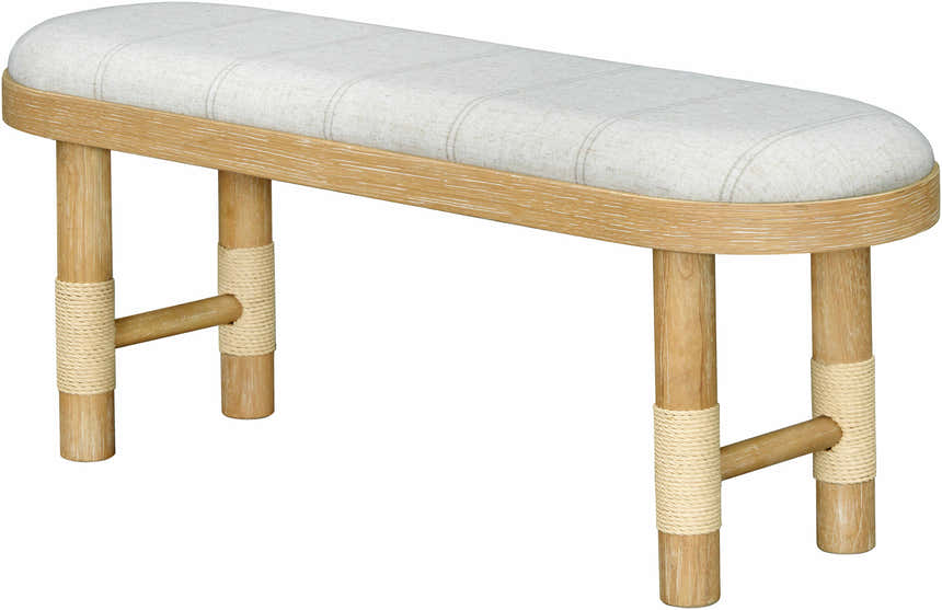 Becki Owens x Livabliss Esmarca Bench with Plaid Upholstery