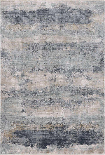 Close-up of the Whyalla Misty Thick Luxe Rug showing its dusty sage, gray, and navy abstract design. Design-Rectangle